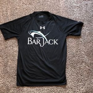 Under Armour 100% polyester shirt. Slightly worn, size small.